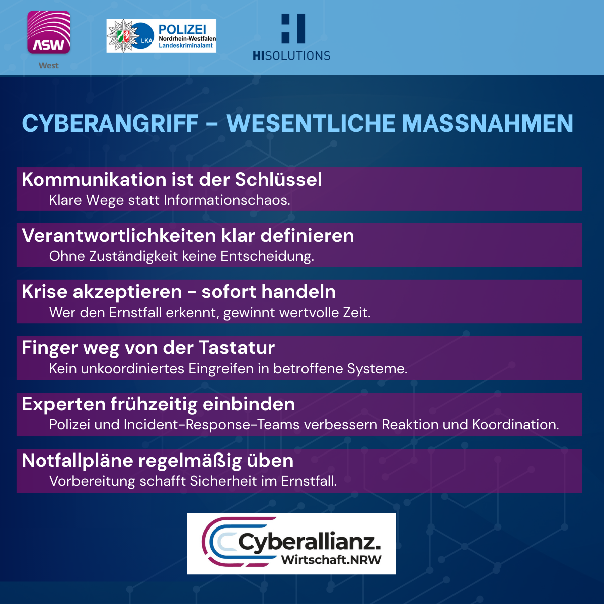 Virtueller Lunchtalk: Lessons Learned aus dem Cyber-Planspiel