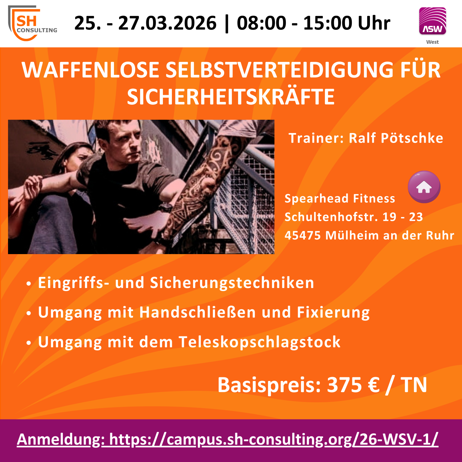 Waffenlose Selbstverteidigung (WSV-01) 25.-27.03.2026