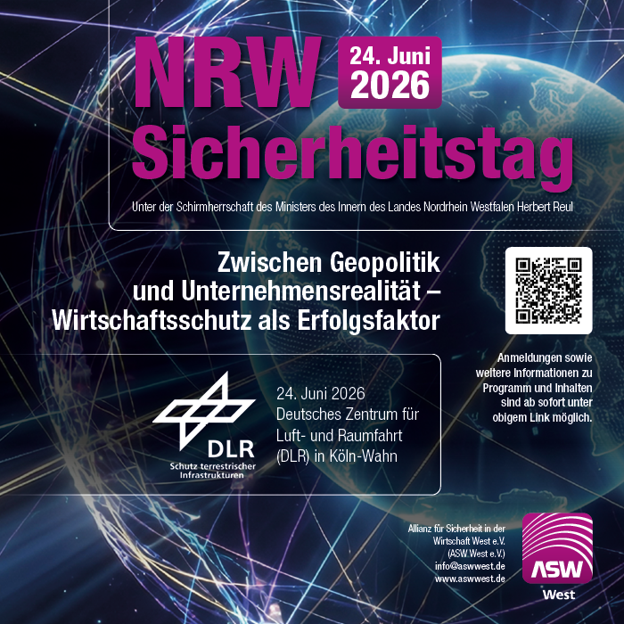 NRW Sicherheitstag 2026: „Zwischen Geopolitik und Unternehmensrealität“