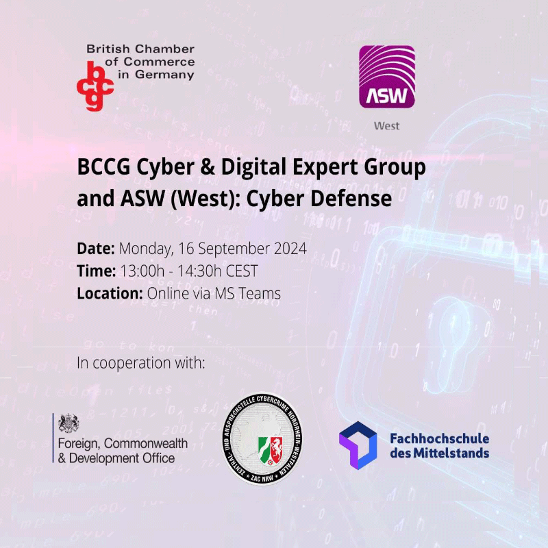 ASW West und BCCG Webinar zum Thema Cyber Sicherheit