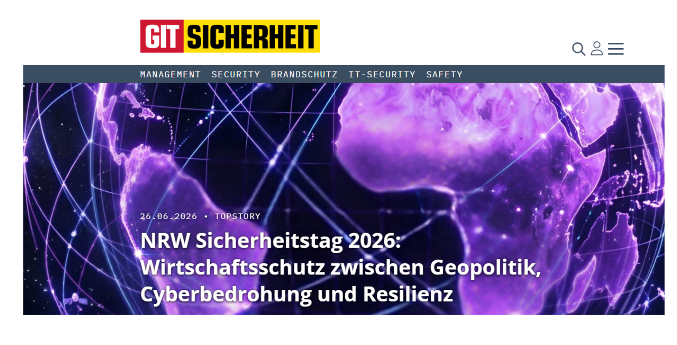 GIT Sicherheit berichtet über unseren NRW Sicherheitstag 2026