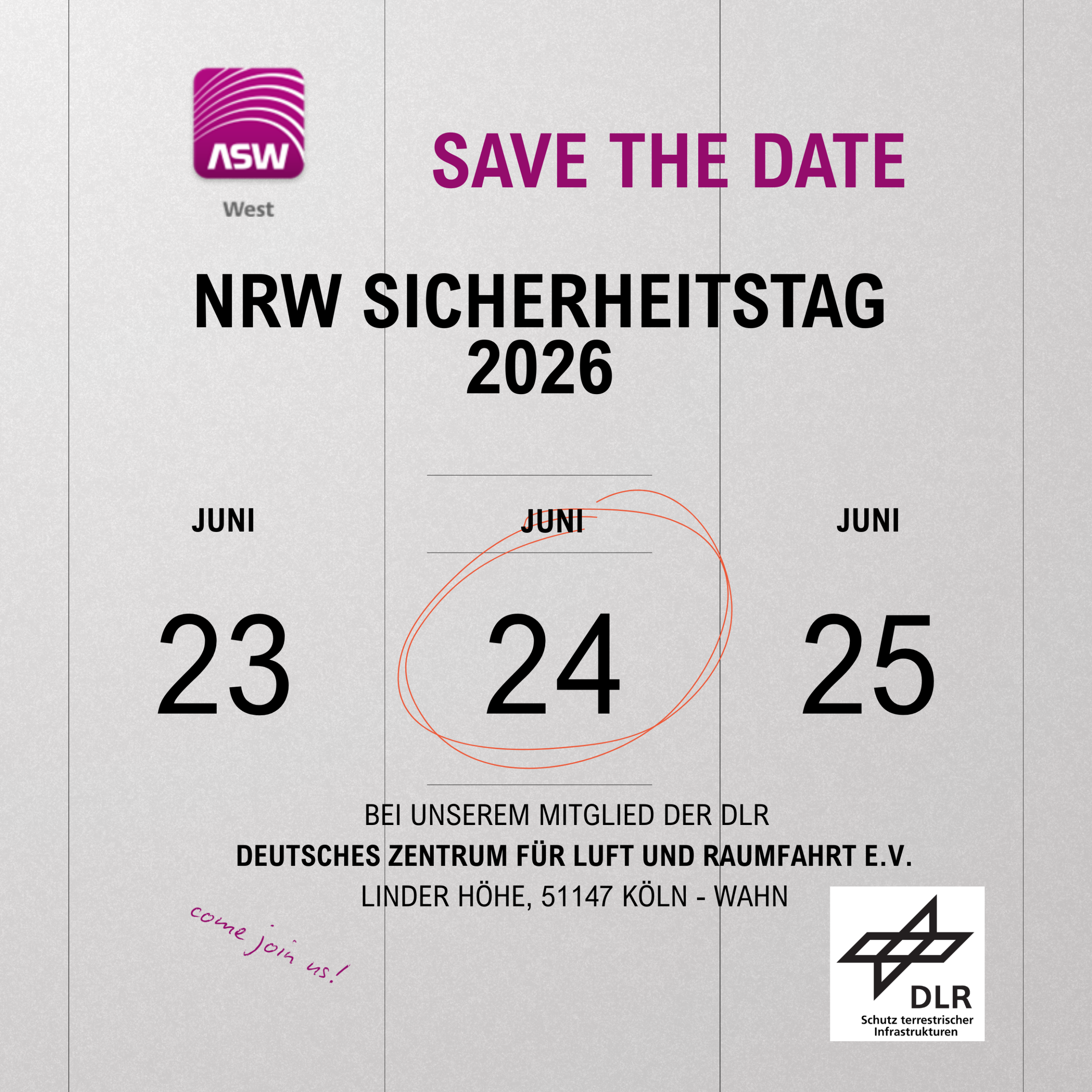 SAVE THE DATE – NRW Sicherheitstag 2026
