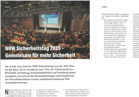 SECURITY INSIGHT berichtet über unseren NRW Sicherheitstag 2025
